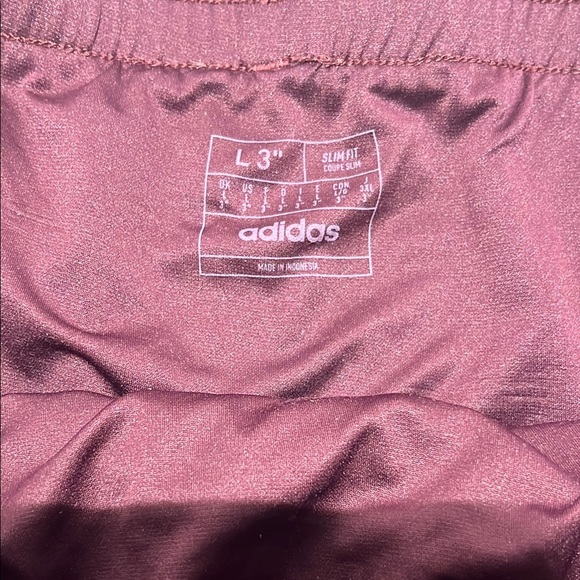 Adidas Red Athletic Shorts Lightweight Polyester - Picture 2 of 8